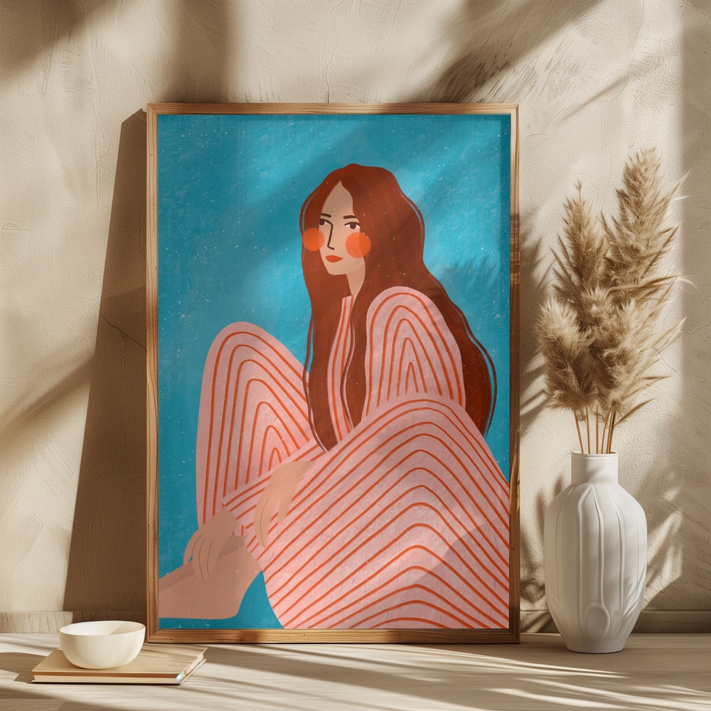 Serene Striped Woman