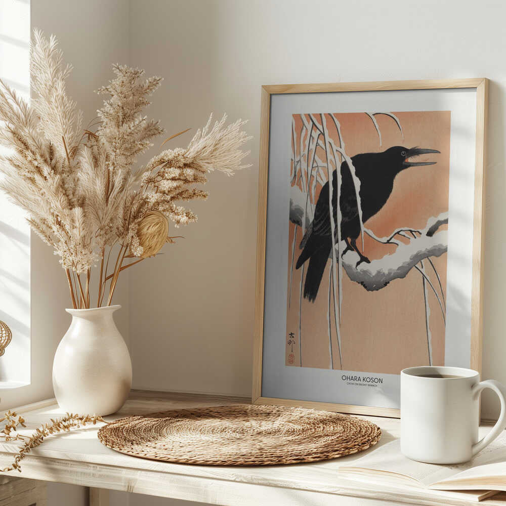 Crow On Snowy Branch