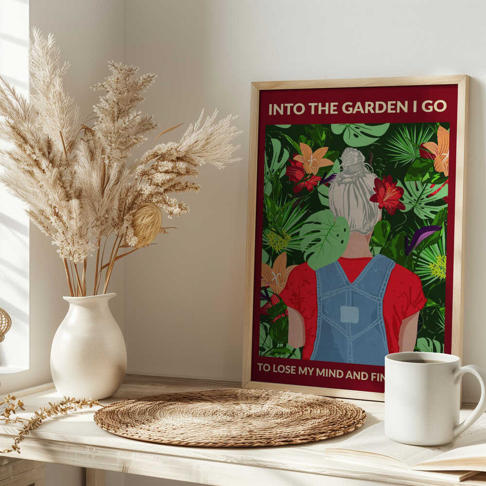 Into the Garden (grey & Burgundy)