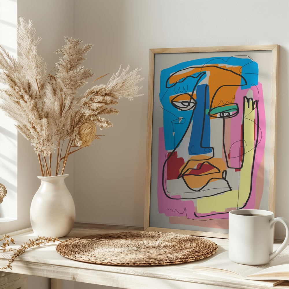 Vibrant Abstract Face