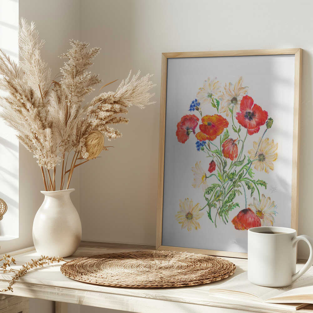 Vibrant Poppy Daisy Bouquet