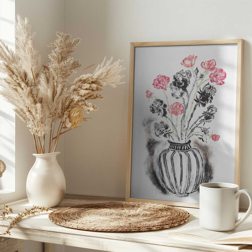 Contrasting Rose Vase