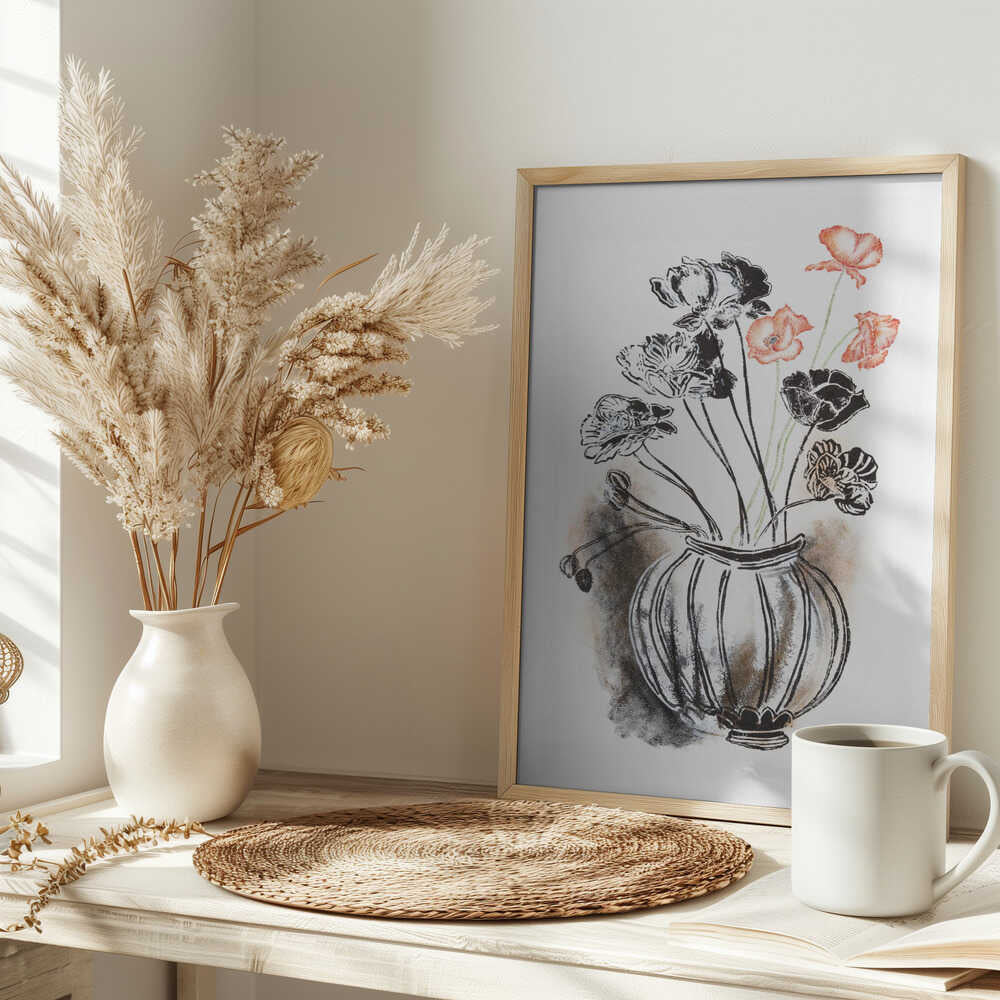 Elegant Poppies In Vase