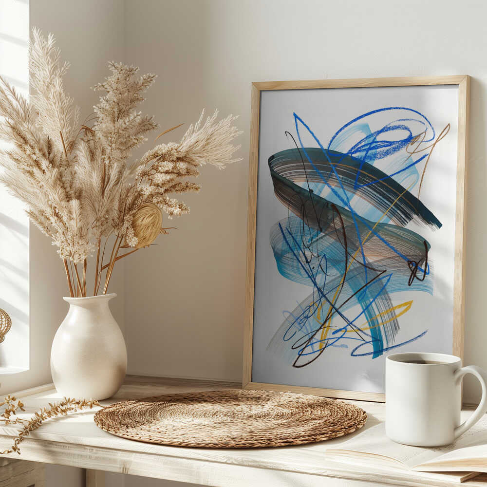 Dynamic Blue Strokes