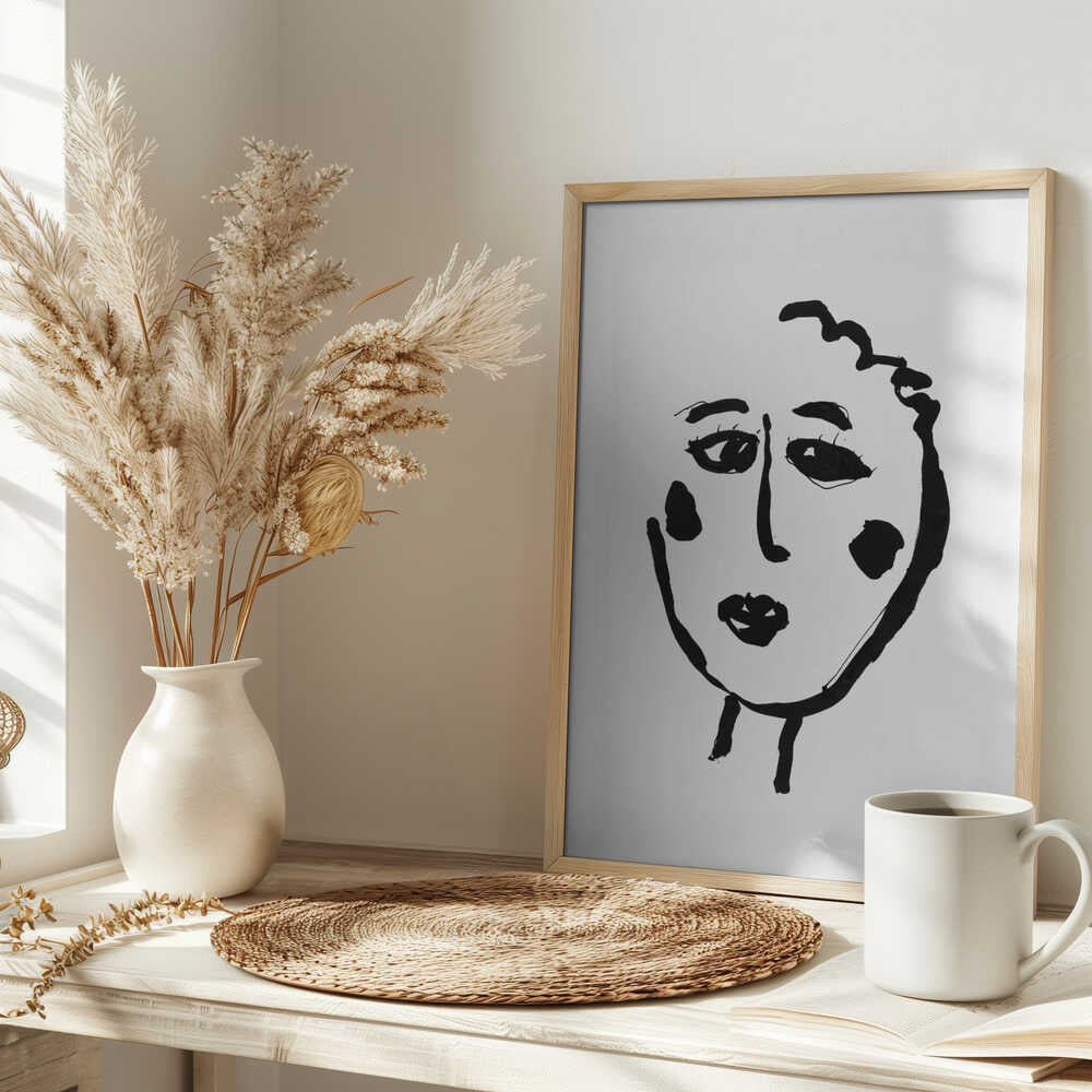 Pensive Line Portrait