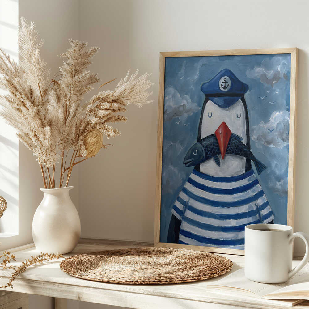 Sailor Penguin With Fish