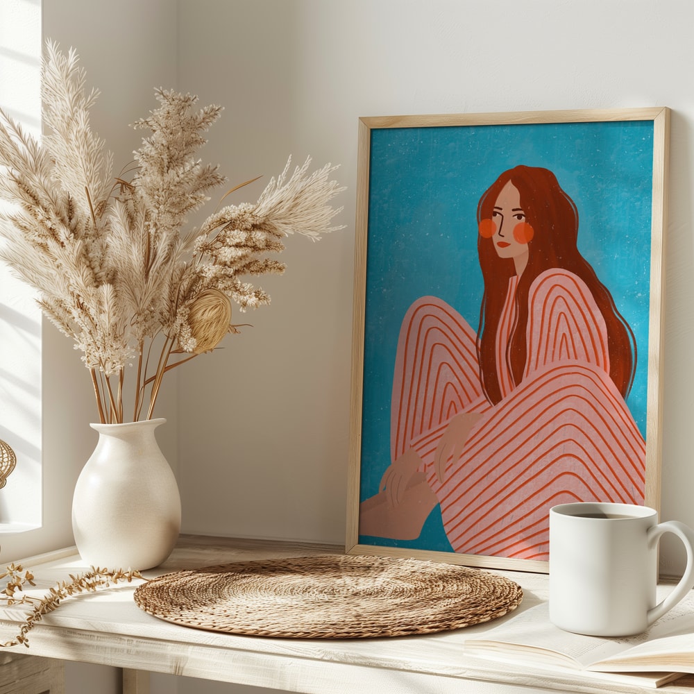 Serene Striped Woman