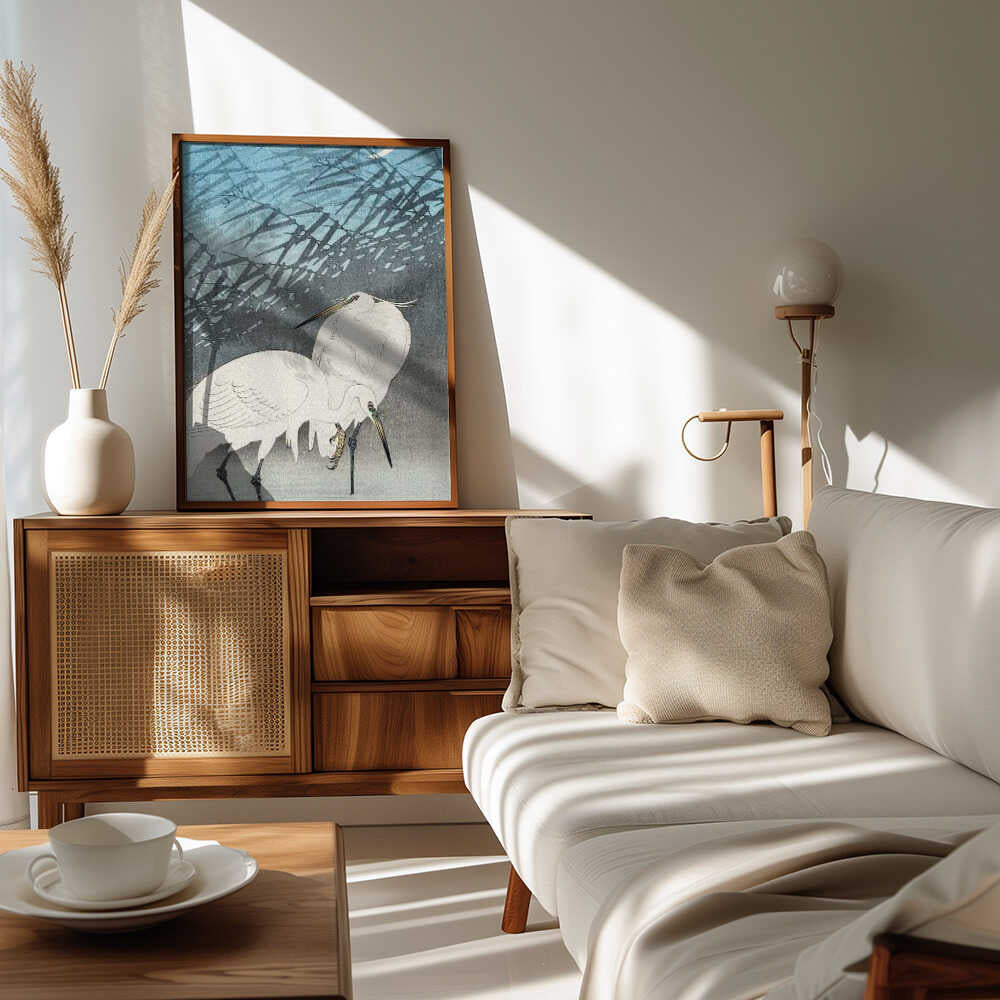 Egrets and Reeds In Moonlight (1926)