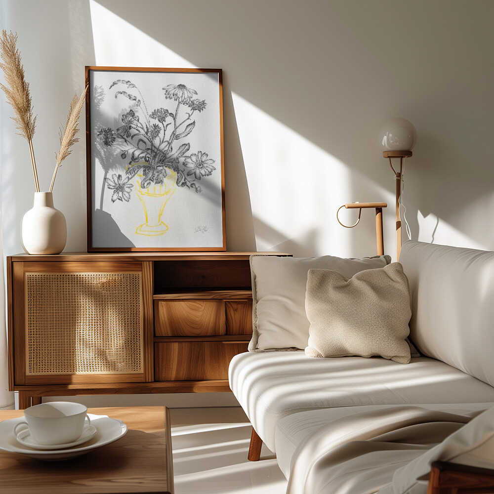 Wildflowers in Yellow Vase