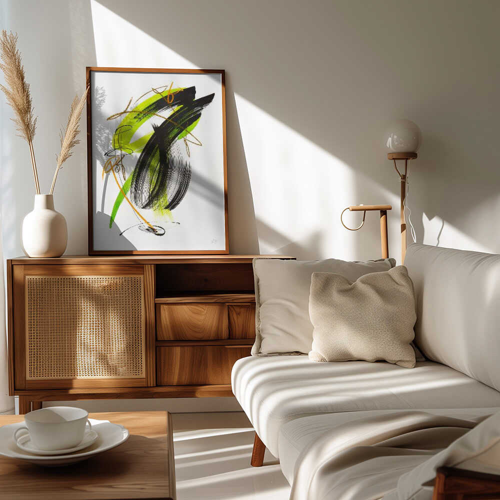 Dynamic Green Black Abstract
