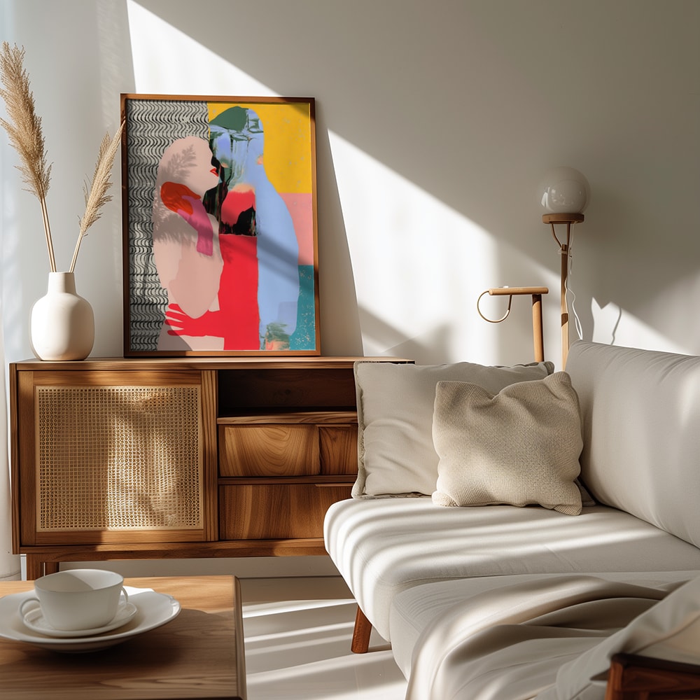 Abstract Romantic Embrace