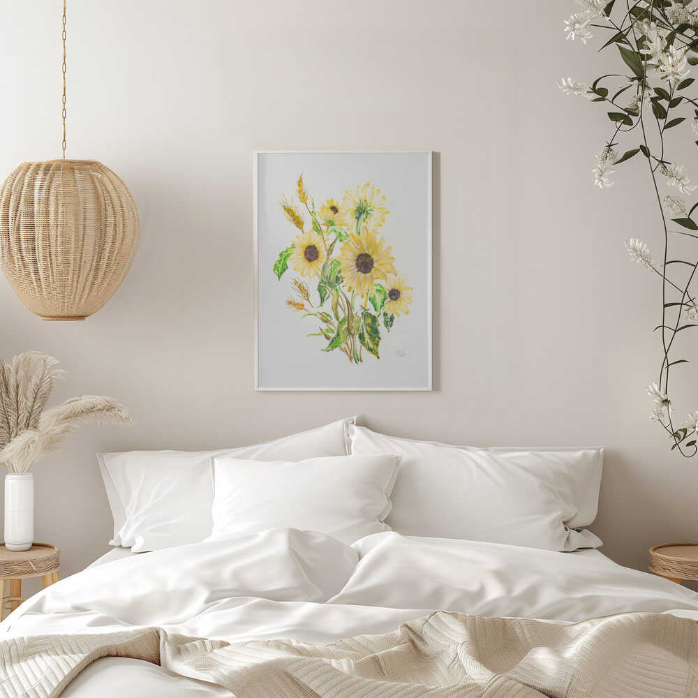 Golden Sunflowers and Wheat