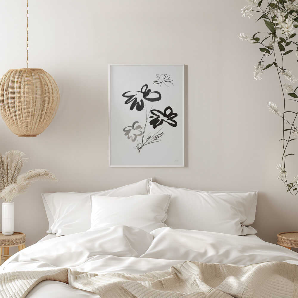 Elegant Ink Blooms