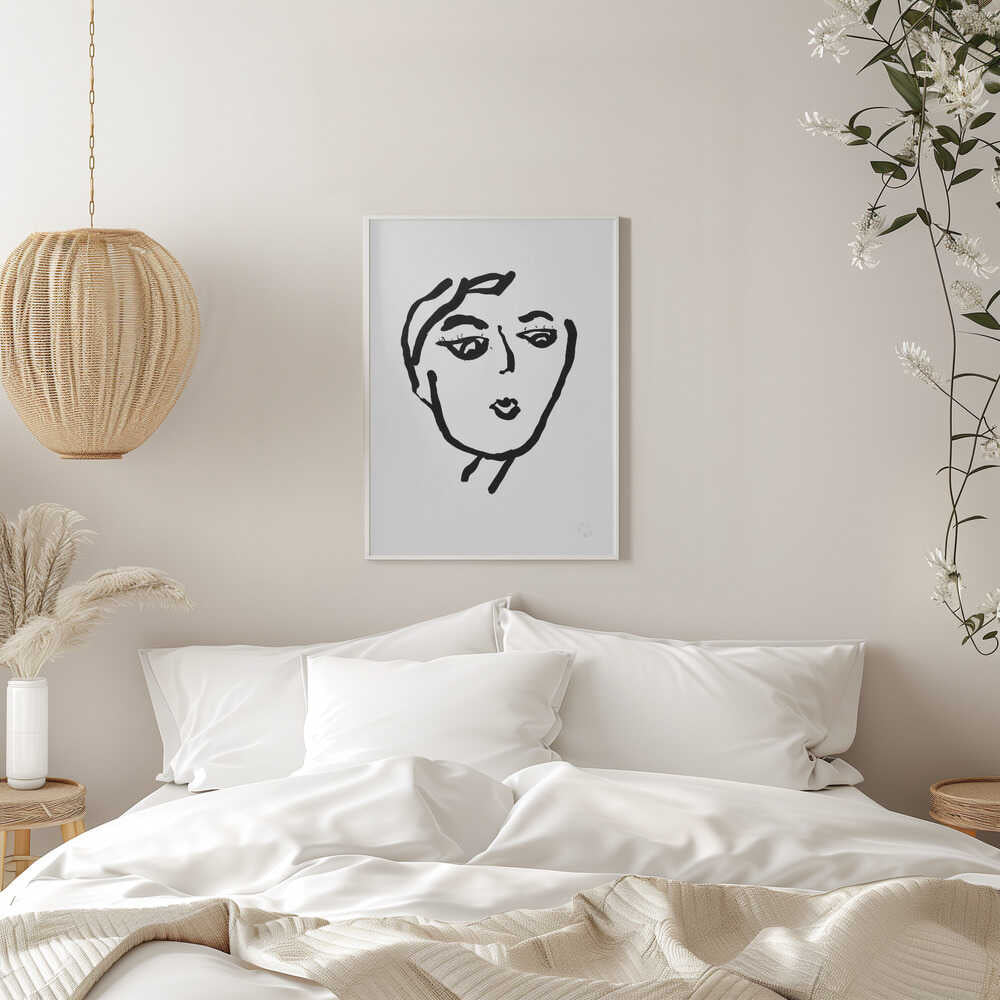 Pensive Woman Line Art