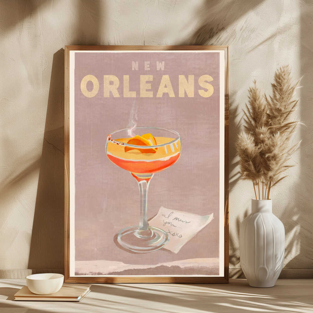 New Orleans Cocktail Travel Poster