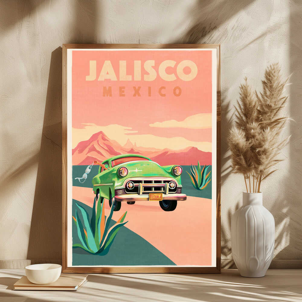 Jalisco Mexico Vintage Travel Poster