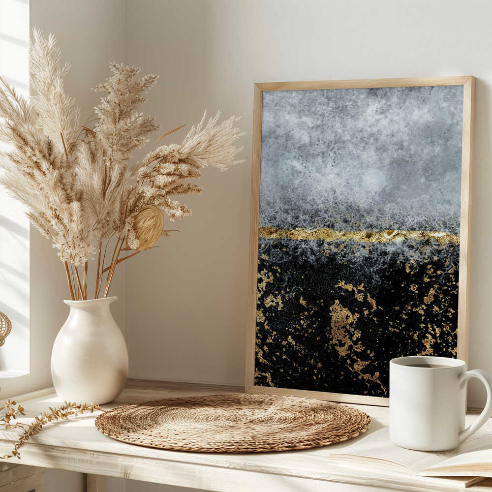 Gold Black Abstract