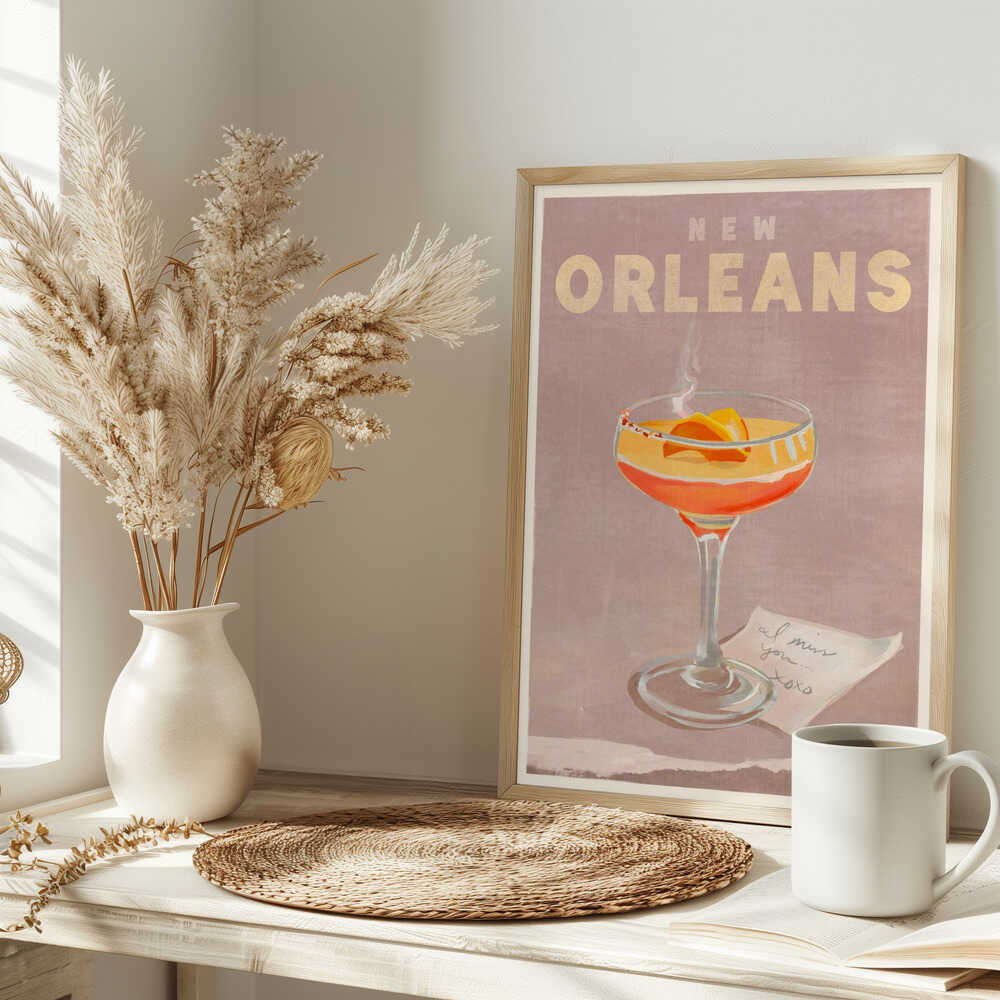 New Orleans Cocktail Travel Poster