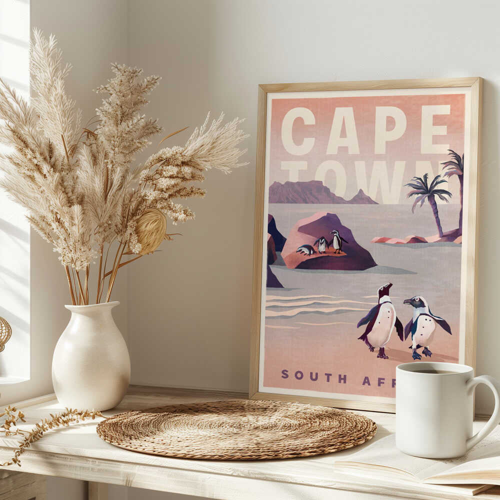Cape Town South Africa Vintage Travel Art