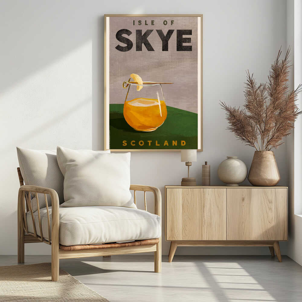 Isle Of Skye Scotland Scotch Cocktail Travel Poster