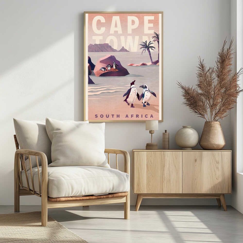 Cape Town South Africa Vintage Travel Art