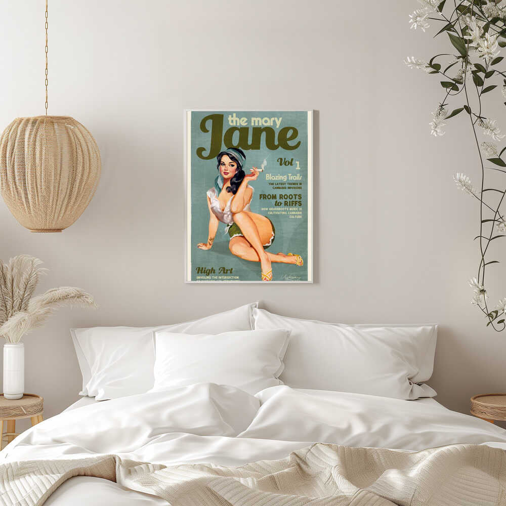 Mary Jane Retro Vintage Pinup Cannabis Art