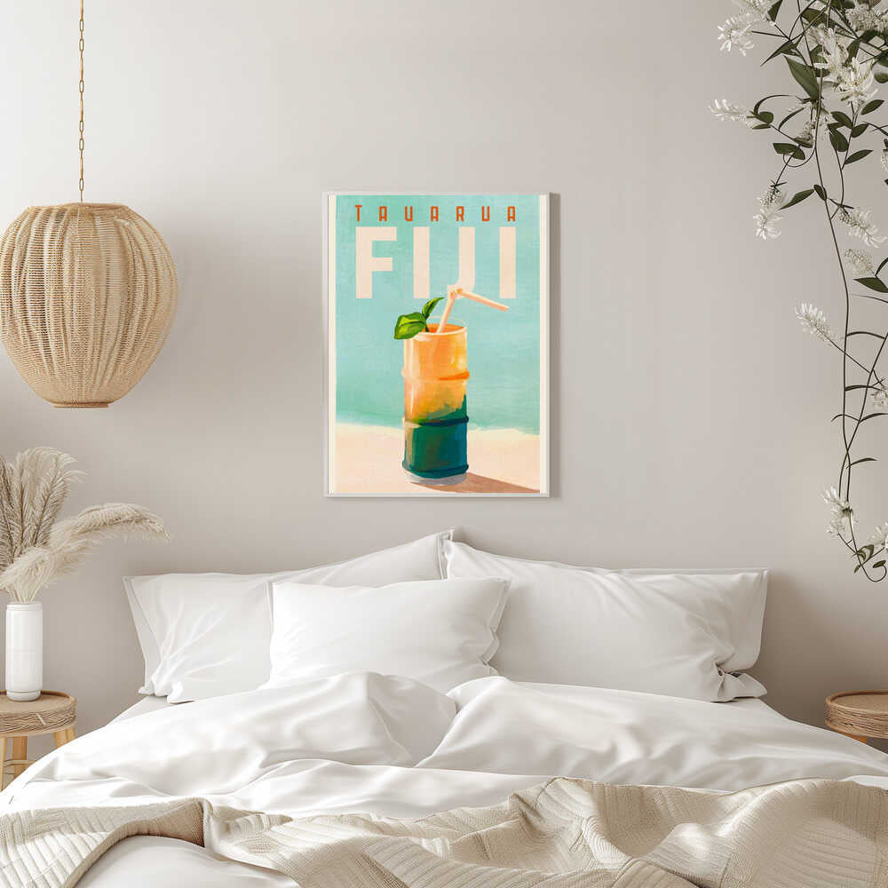 Tavarua Fiji Cocktail Poster Travel Art