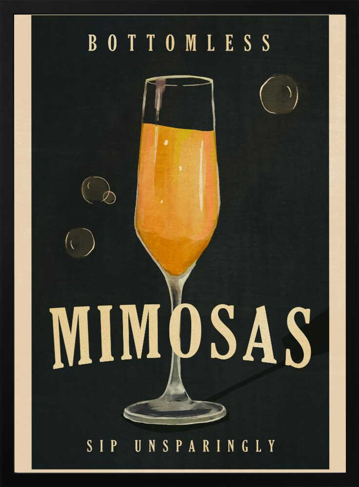 Bottomless Mimosas Art Deco Cocktail Bar Art