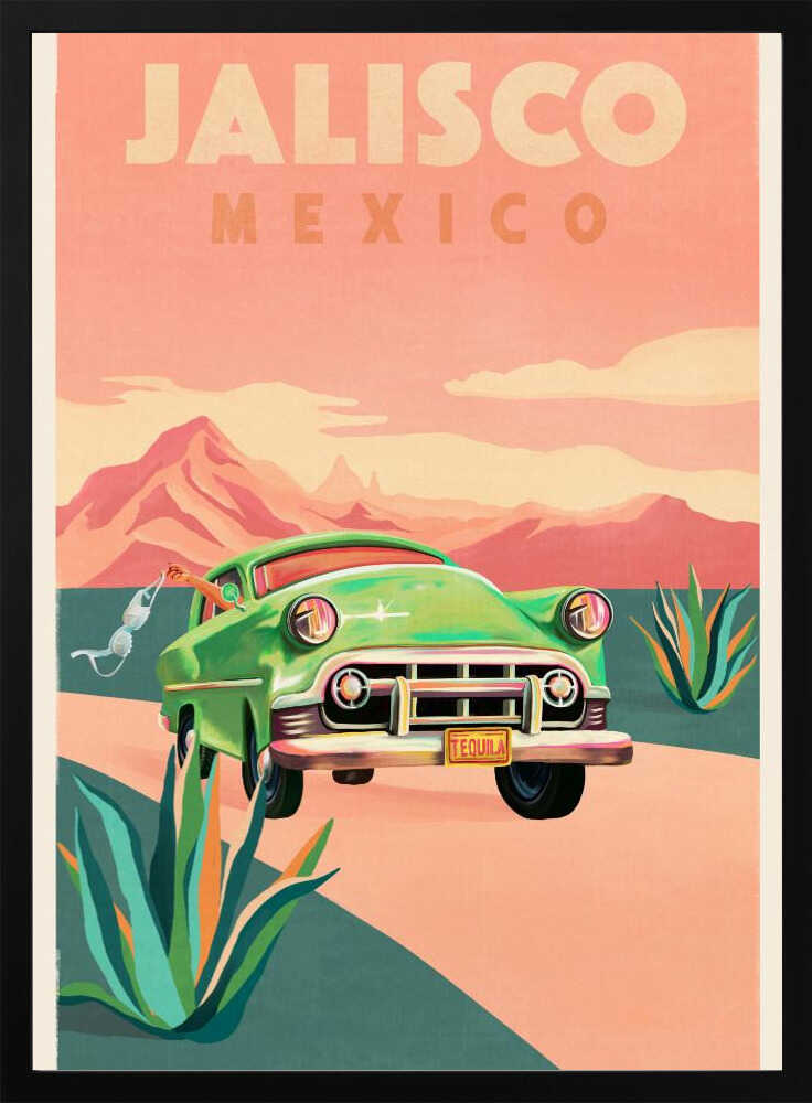 Jalisco Mexico Vintage Travel Poster