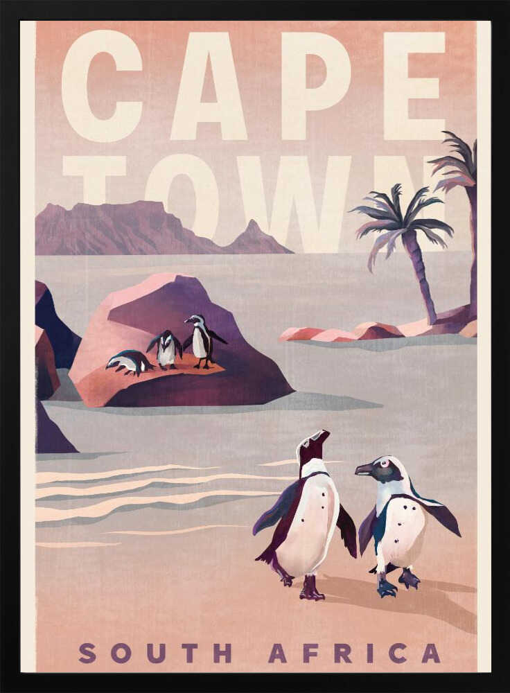 Cape Town South Africa Vintage Travel Art