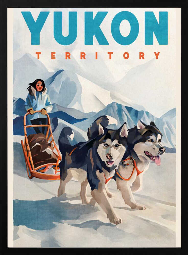 Yukon Territory Dog Sled Travel Poster