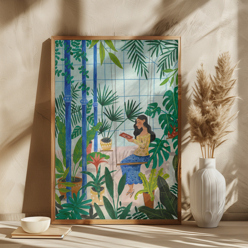 Reading in the plant greenhouse - plakatstore