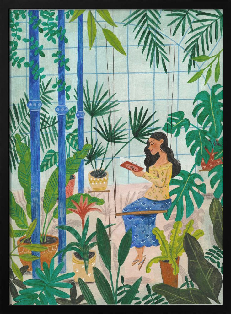 Reading in the plant greenhouse - plakatstore
