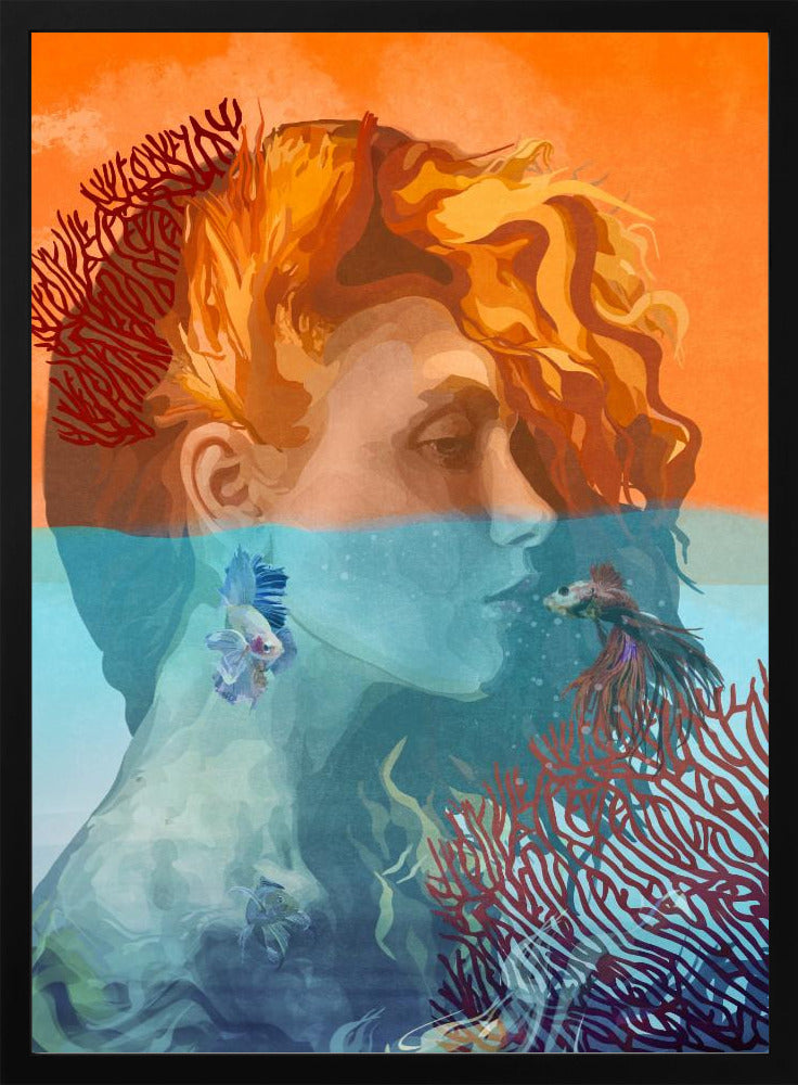 Sualtinda Mercanli Kiz - plakatstore