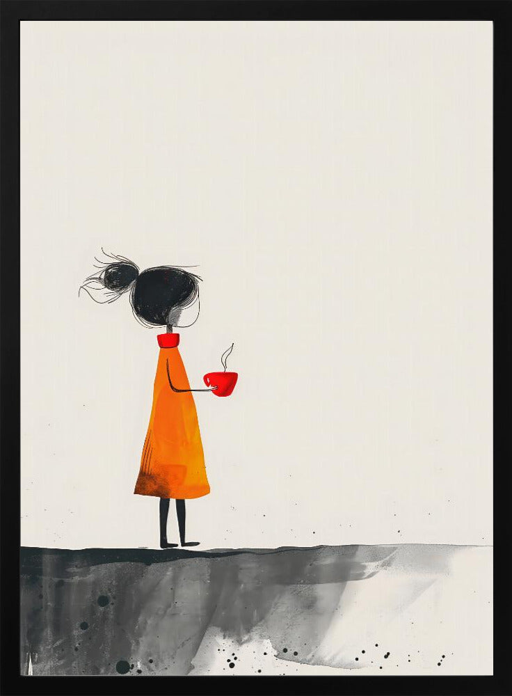 The Girl With the Red Coffee Cup - plakatstore