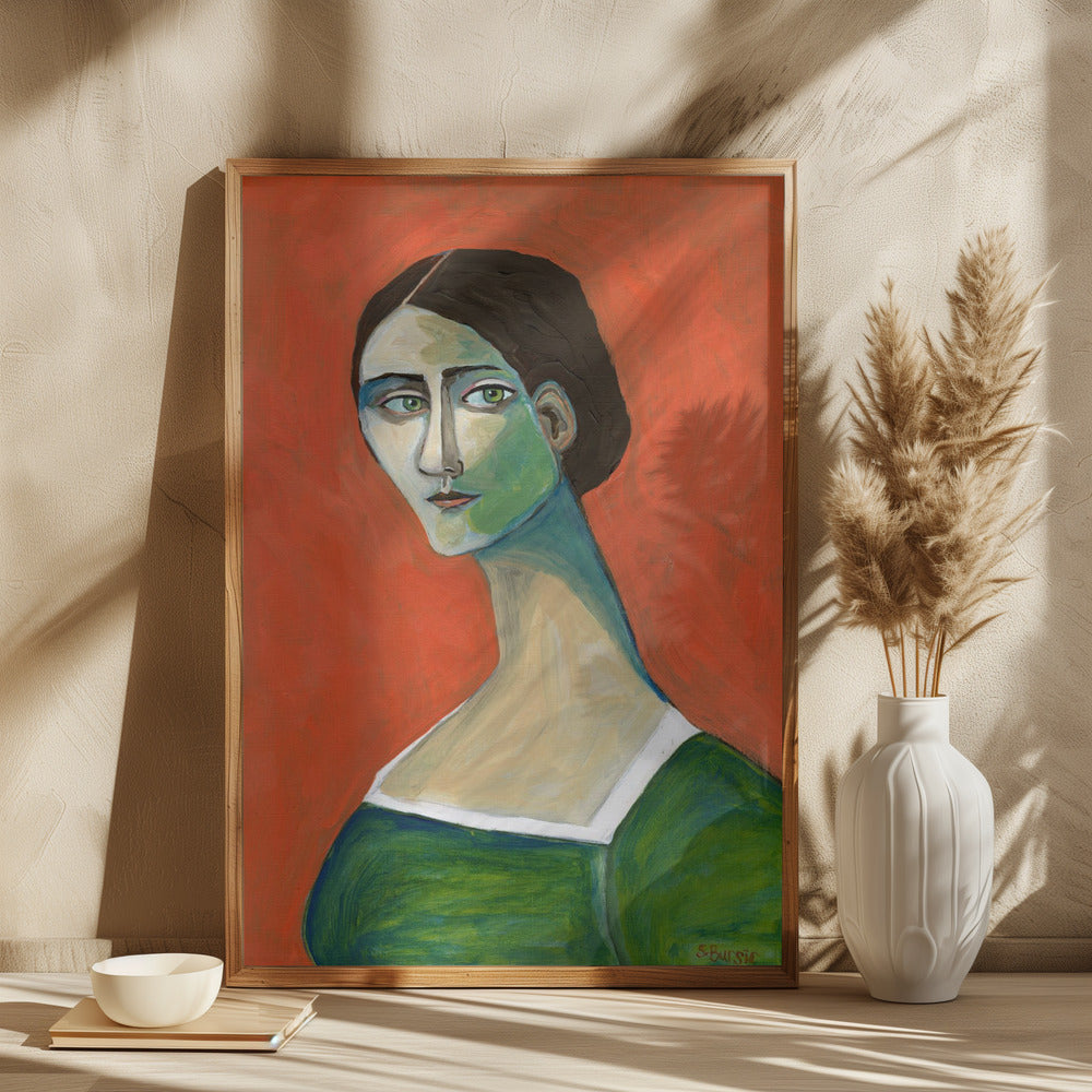 Vintage woman in green