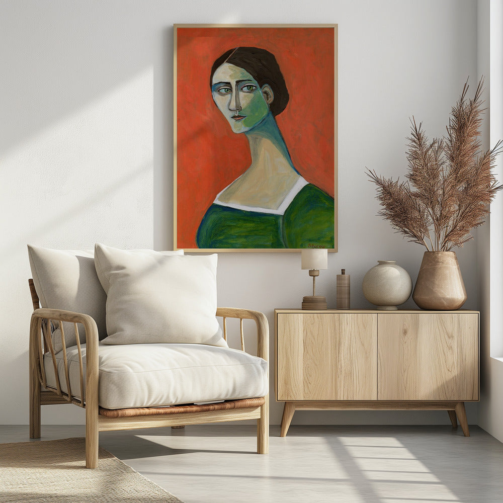 Vintage woman in green