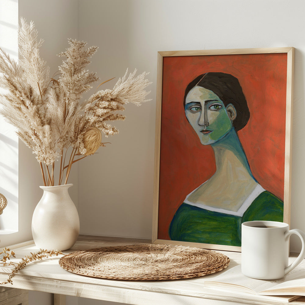 Vintage woman in green