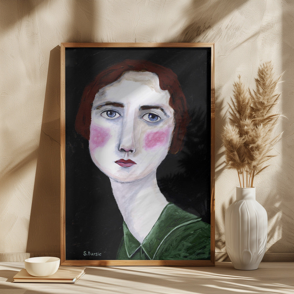 Vintage Woman with pink cheeks