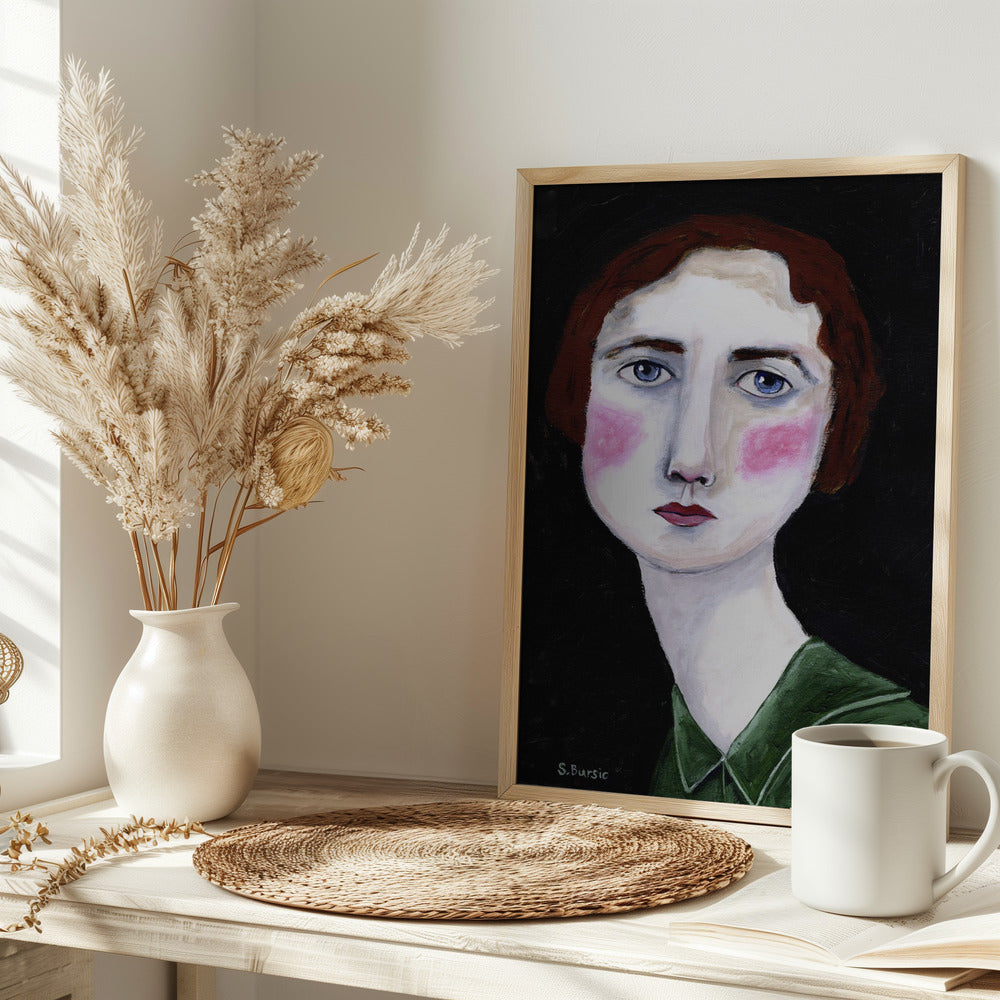 Vintage Woman with pink cheeks