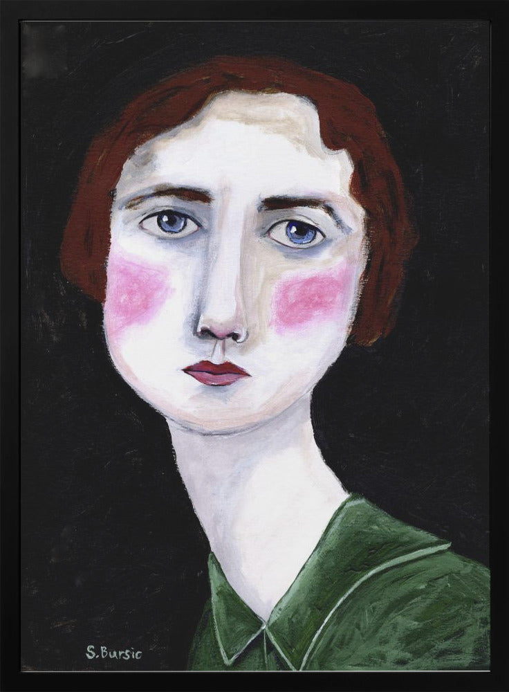 Vintage Woman with pink cheeks