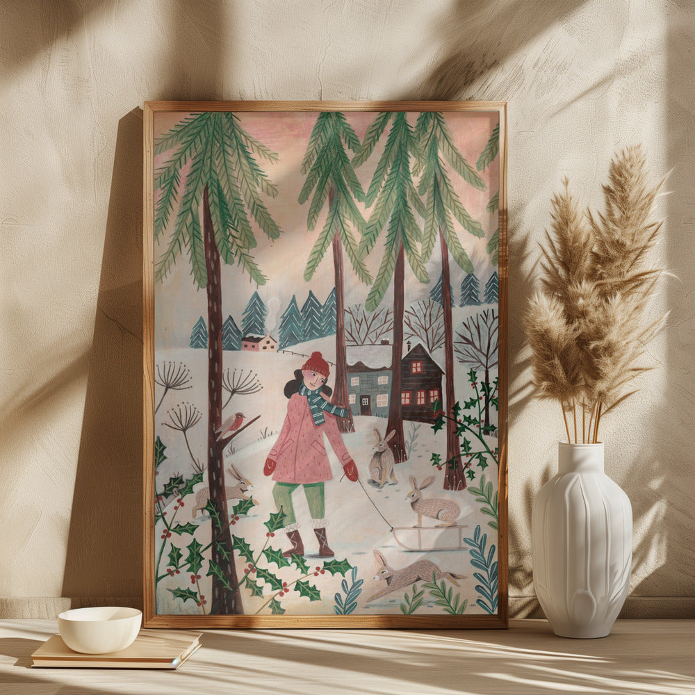 Walking in the snow - plakatstore