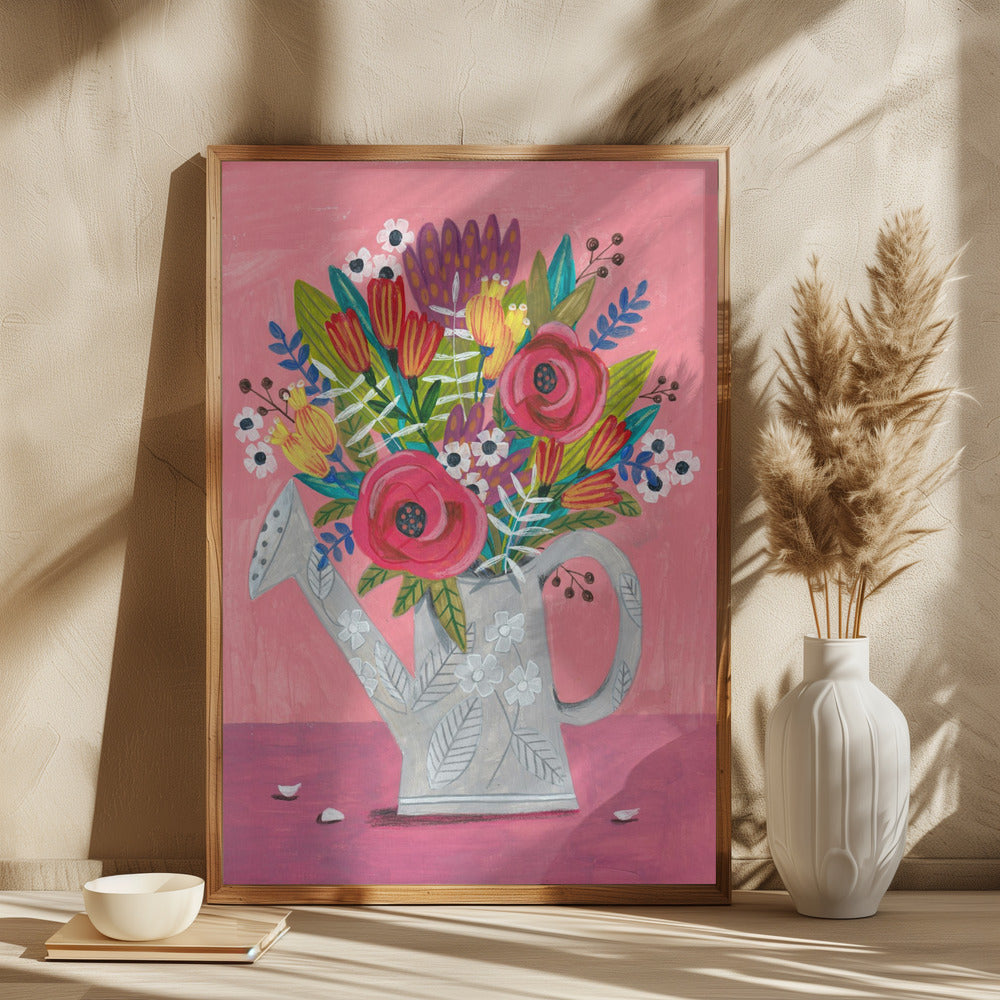 Watering Can with Flowers - plakatstore
