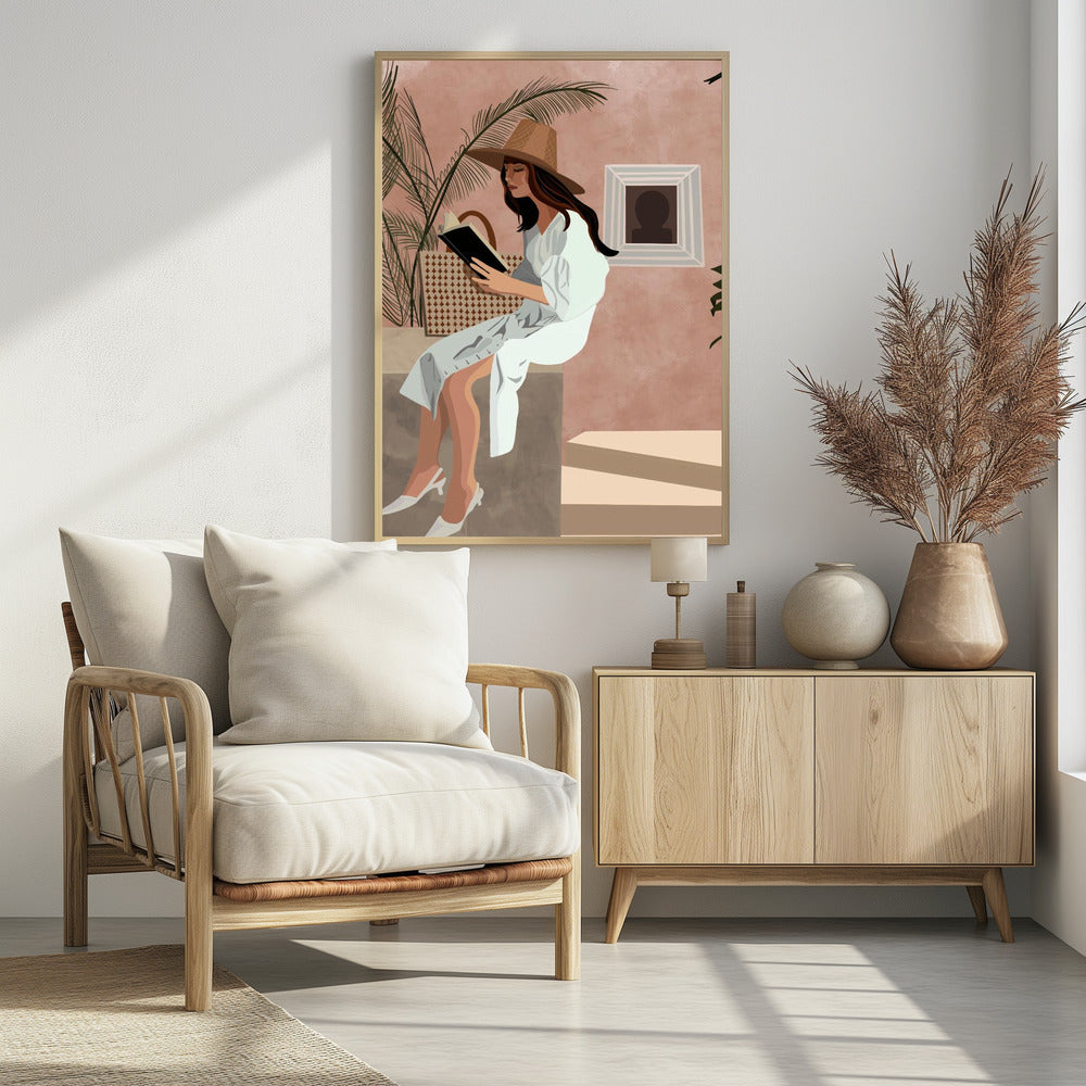 Woman Reading Book - plakatstore