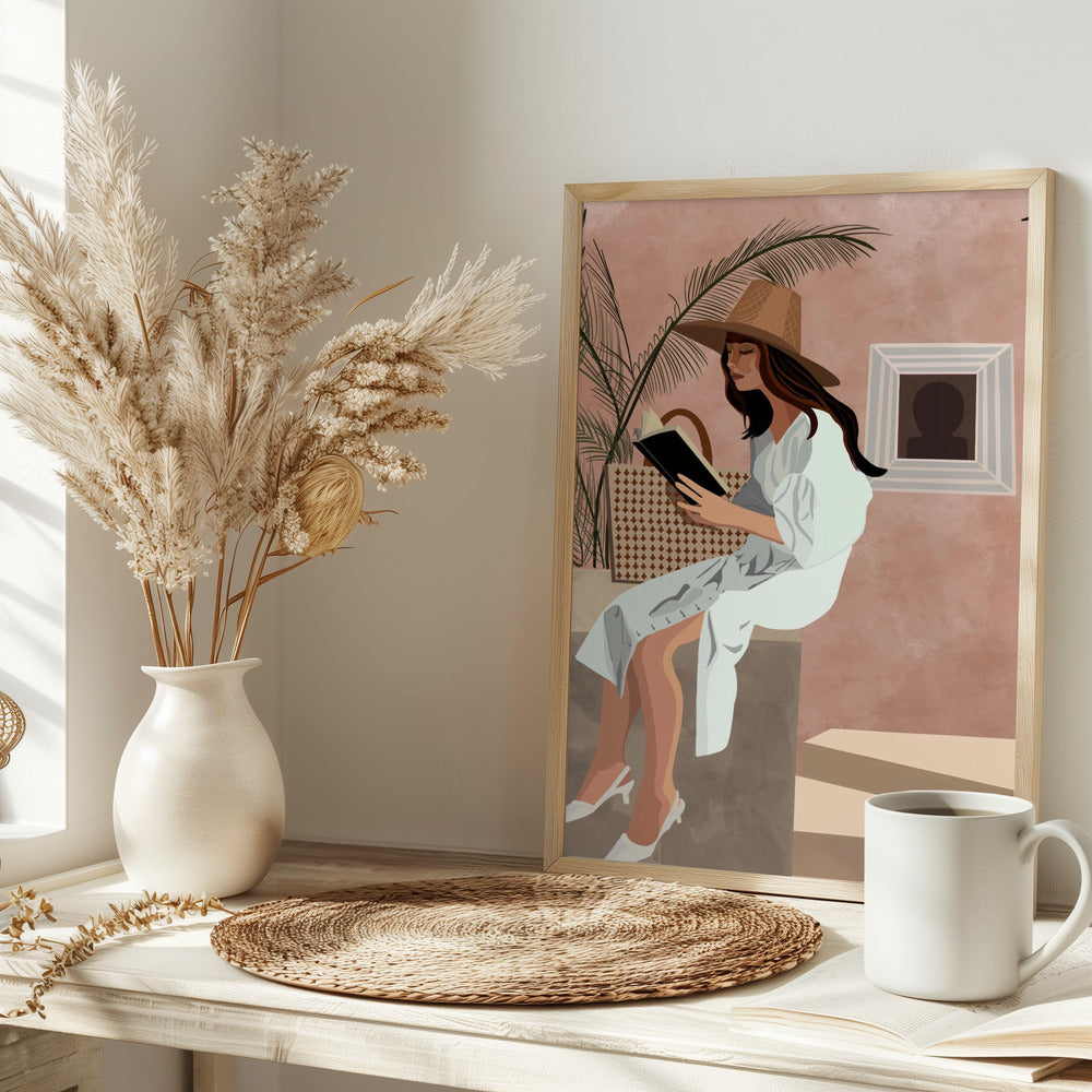 Woman Reading Book - plakatstore