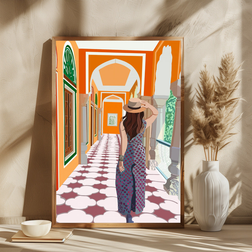 Woman Walking Terrace - plakatstore
