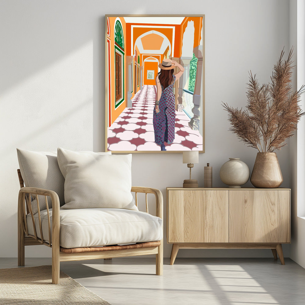 Woman Walking Terrace - plakatstore