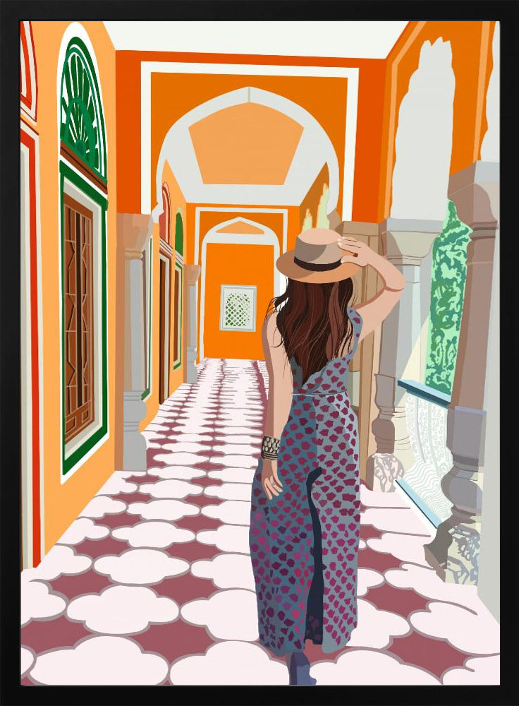 Woman Walking Terrace - plakatstore