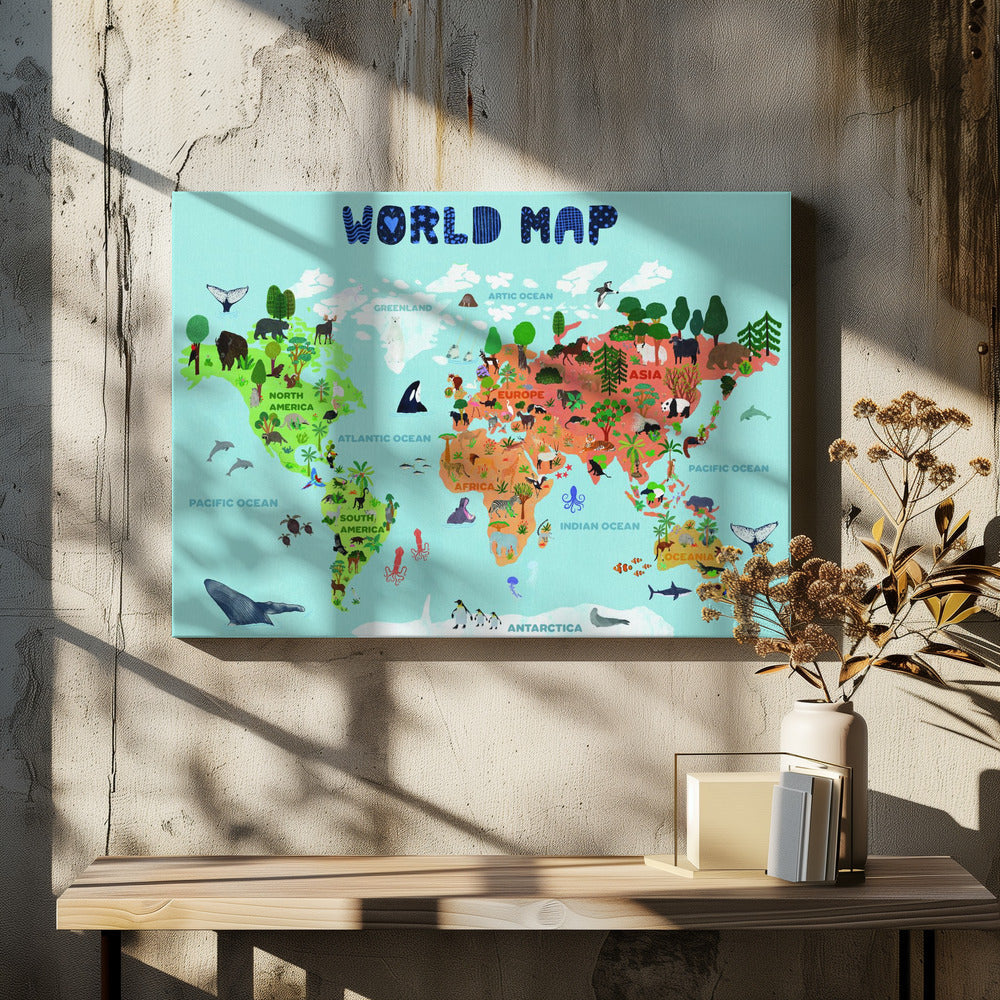 World map for kids - plakatstore