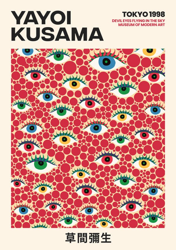 Yayoi Kusama Devil Eyes Flying in The Sky